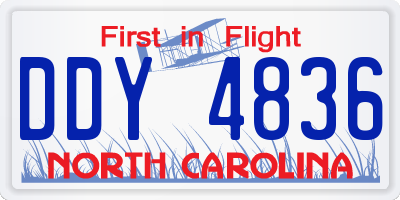NC license plate DDY4836