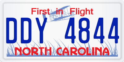 NC license plate DDY4844