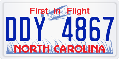 NC license plate DDY4867