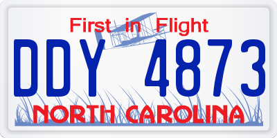 NC license plate DDY4873