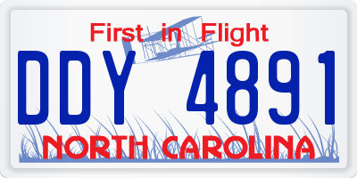 NC license plate DDY4891