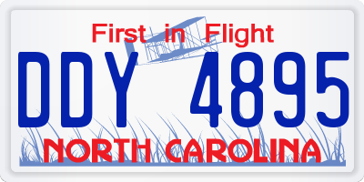 NC license plate DDY4895