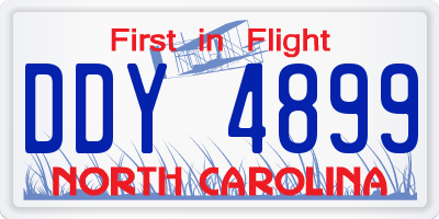 NC license plate DDY4899