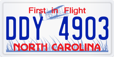 NC license plate DDY4903