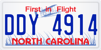 NC license plate DDY4914