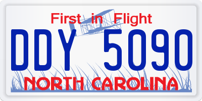 NC license plate DDY5090