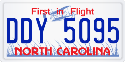 NC license plate DDY5095