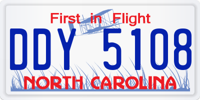 NC license plate DDY5108