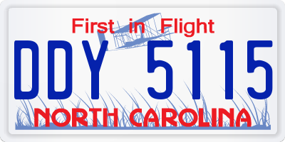 NC license plate DDY5115