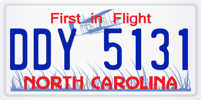 NC license plate DDY5131