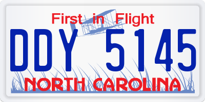 NC license plate DDY5145