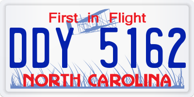 NC license plate DDY5162