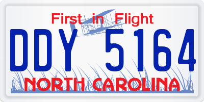NC license plate DDY5164
