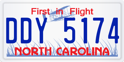 NC license plate DDY5174