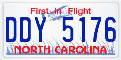 NC license plate DDY5176