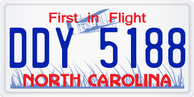 NC license plate DDY5188