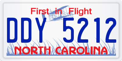 NC license plate DDY5212