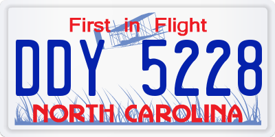 NC license plate DDY5228