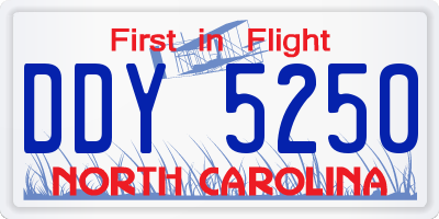 NC license plate DDY5250