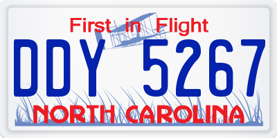 NC license plate DDY5267