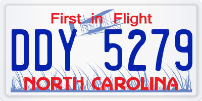 NC license plate DDY5279