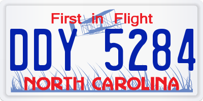 NC license plate DDY5284