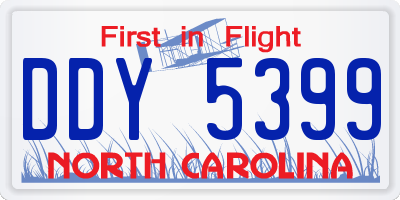 NC license plate DDY5399