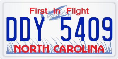 NC license plate DDY5409