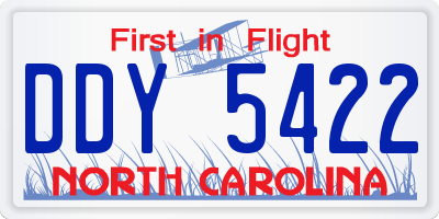NC license plate DDY5422