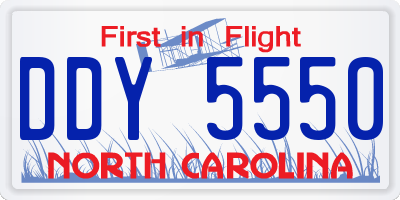 NC license plate DDY5550