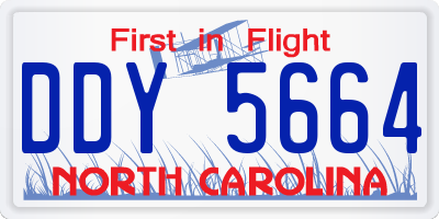 NC license plate DDY5664