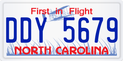 NC license plate DDY5679