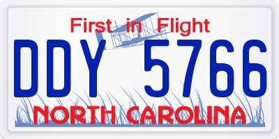 NC license plate DDY5766