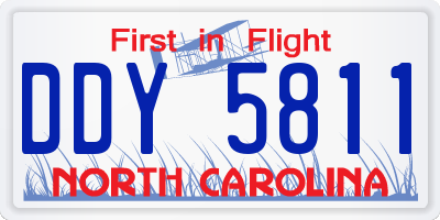 NC license plate DDY5811