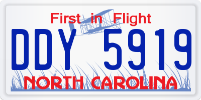NC license plate DDY5919
