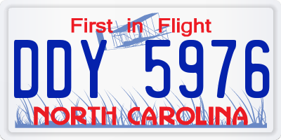 NC license plate DDY5976