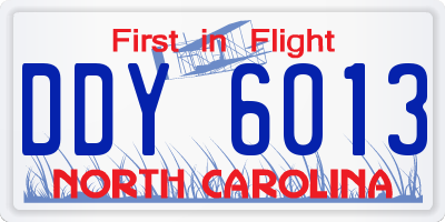 NC license plate DDY6013