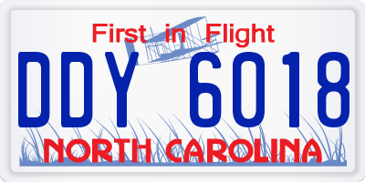 NC license plate DDY6018