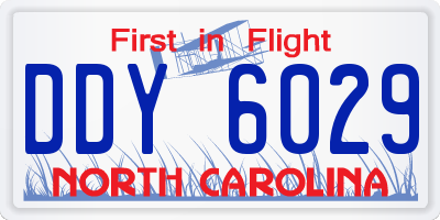 NC license plate DDY6029