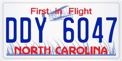 NC license plate DDY6047
