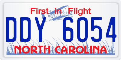 NC license plate DDY6054