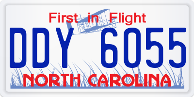 NC license plate DDY6055