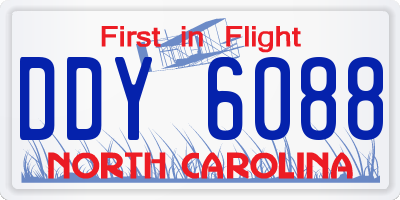 NC license plate DDY6088