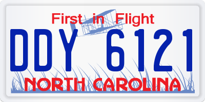 NC license plate DDY6121