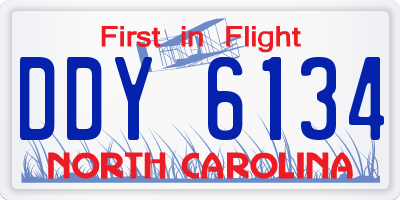NC license plate DDY6134
