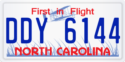 NC license plate DDY6144