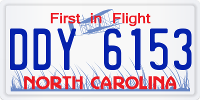 NC license plate DDY6153