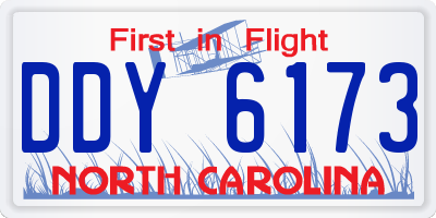 NC license plate DDY6173