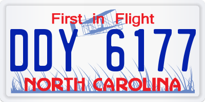 NC license plate DDY6177