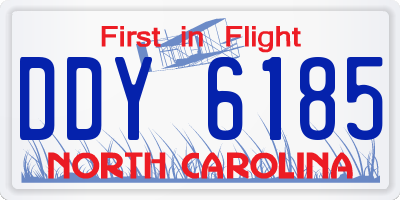 NC license plate DDY6185